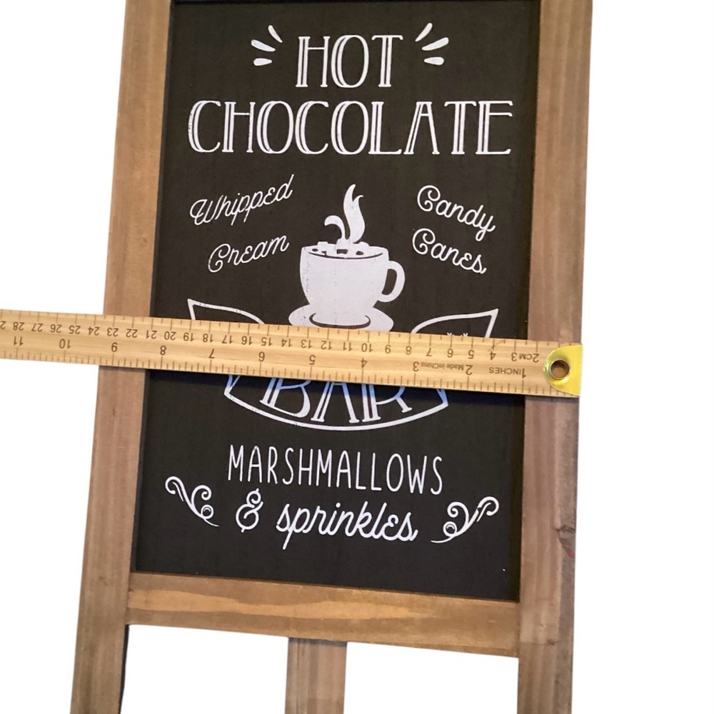 Rustic Wooden Hot Chocolate Bar Sign – Freestanding Chalkboard Style - Picture 4 of 7